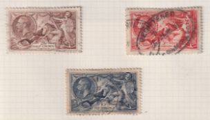Stamps- A mint and fine used collection of King George V stamps from 1912.  Includes Re-engraved sea