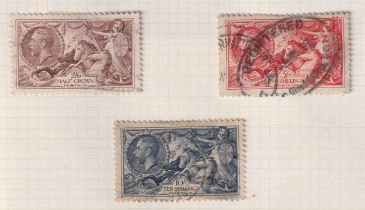 Stamps- A mint and fine used collection of King George V stamps from 1912.  Includes Re-engraved sea