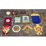 A silver gilt Masonic jewel for Shrewsbury Lodge, No.7211, approx 12g; others, gilt metal, Toye &