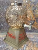 Advertising - Ward's Orange Crush syrup fountain dispenser, clear glass globular container, with