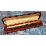 A gold plated Swan Mabie Todd & Co leverless fountain pen, 14ct nib, cased