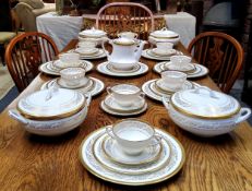 A comprehensive Coalport Viceroy pattern bone china dinner service, comprising nine dinner plates,