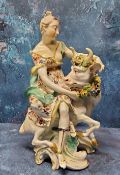 A large Derby Patch Mark mythological figure,  Europa and the Bull, she sits on the back of