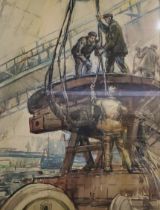 Valentine G Taranenko (1933 - 1992), Lugansk Locomotive Plant, watercolour, 73cm x 52cm