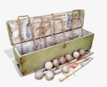 An early 20th century 'Jacques' lawn croquet set, boxed