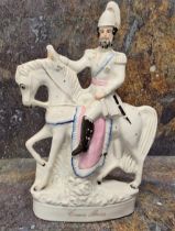 A Staffordshire flatback figure, Crown Prince, picked out in colours, 36cm high, c.1880