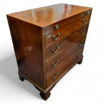 A George III mahogany bachelor's chest of four graduated drawers c.1800, 83cm high, 84cm wide,