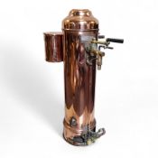 A Jackson highly polished copper hot water boiler, 102cm high