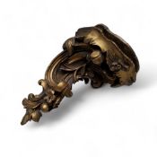 An 18th century Rococo carved and gilded softwood wall sconce, 27cm high, 17cm wide x 20cm depth c.