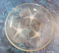 A Lalique Volubilis pattern opalescent glass bowl, No 383., 21.5cm diam, etched R. Lalique, France