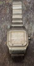 A Cartier Santos Galbee 2423 lady's stainless steel wrist watch the screw set bezel surmounting