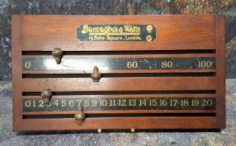 An early 20th century mahogany snooker/billiards board, Burroughes & Watts, 19 Soho Square,