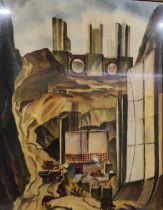 Valentine G Taranenko (1933 - 1992), Locomotive Plant Series, watercolour, 98cm x 74cm