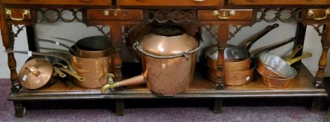 Metalware - Various 19th century highly polished copper
