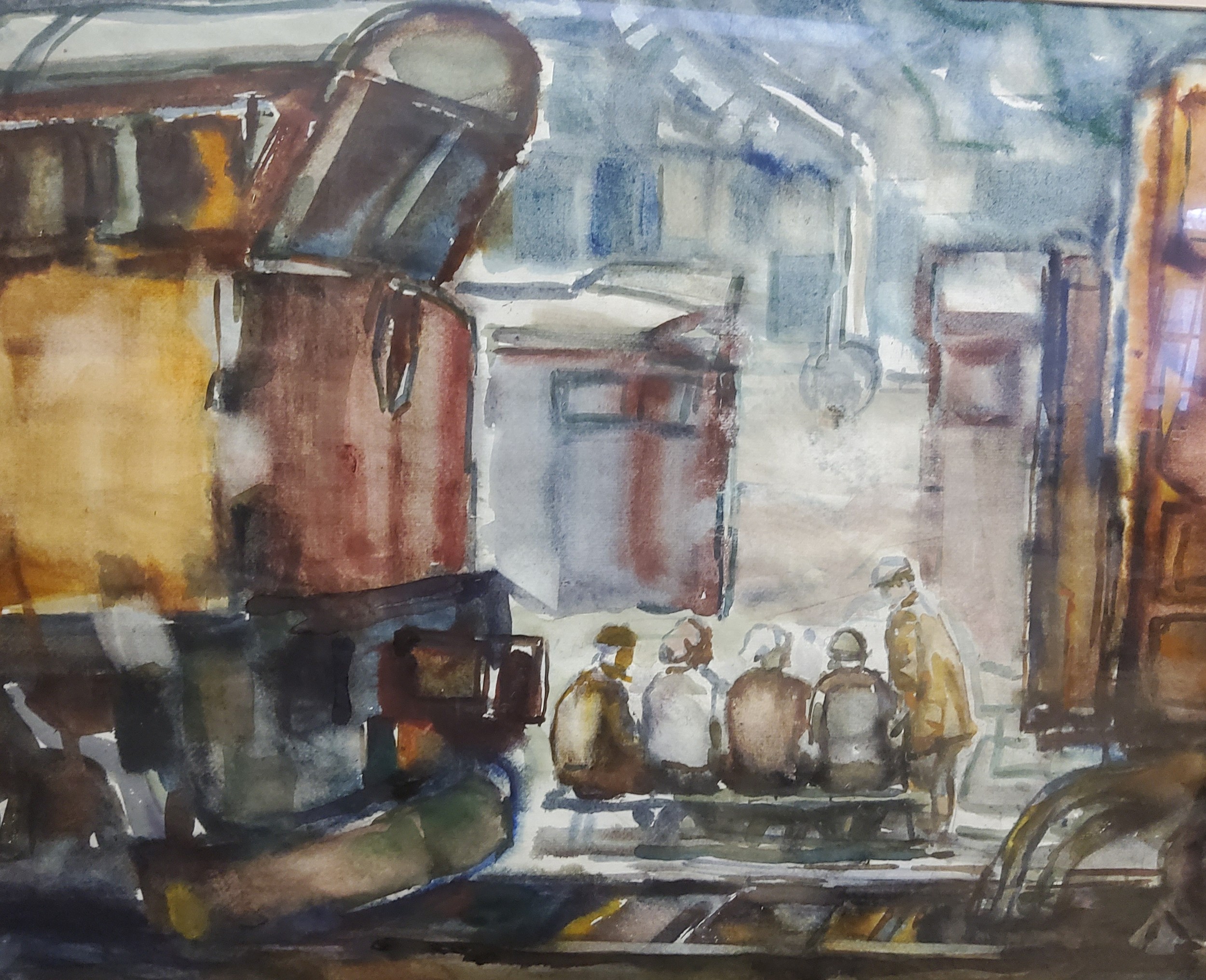 Valentine G Taranenko (1933 - 1992), The Plant Yard, 1990, watercolour, 53cm x 64cm