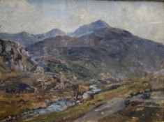 Herbert Royle (1870-1958), Extensive moorland landscape, signed, oil on board, 29cm x 39cm