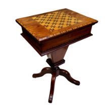 A Victorian walnut work/games compendium