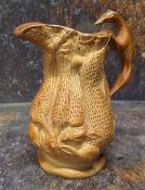 Derbyshire salt glazed game jug Brampton chesterfield c.1840 / 60 probably S and H Bridden