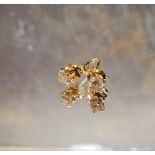 A pair of brilliant cut diamond stud earrings, 14ct gold mounts, cased