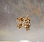 A pair of brilliant cut diamond stud earrings, 14ct gold mounts, cased