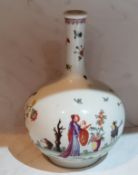 A Chantilly/Sampson bottle vase, painted in polychrome in the oriental manner with figures and