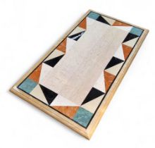 A large rectangular marble specimen pietra dura table top, 78cm x 34cm