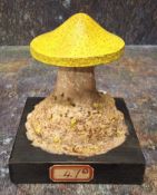 Natural History - Mycology - a painted model of fungus specimen, mounted for display, 11.5cm high