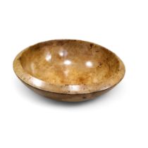A large sycamore diary bowl, the exterior turned in bands, 36cm diam, late 19th century