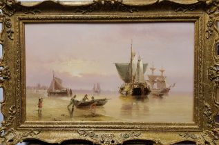 Henry Redmore (1820 -1887) Setting Sail off the Beach, signed dated 1889, John Noott label to verso,