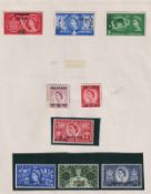 Stamps- Overprinted Queen Elizabeth GB stamps for use in Bahrain.  Includes SG71 to 79, 1953