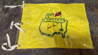 An Arnold Palmer signed 2001 embroidered flag, COA from Jim Dodson Palm Beach Autographs
