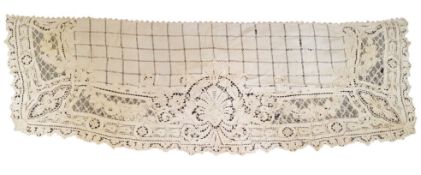 A 19th century French linen & lace textile table runner