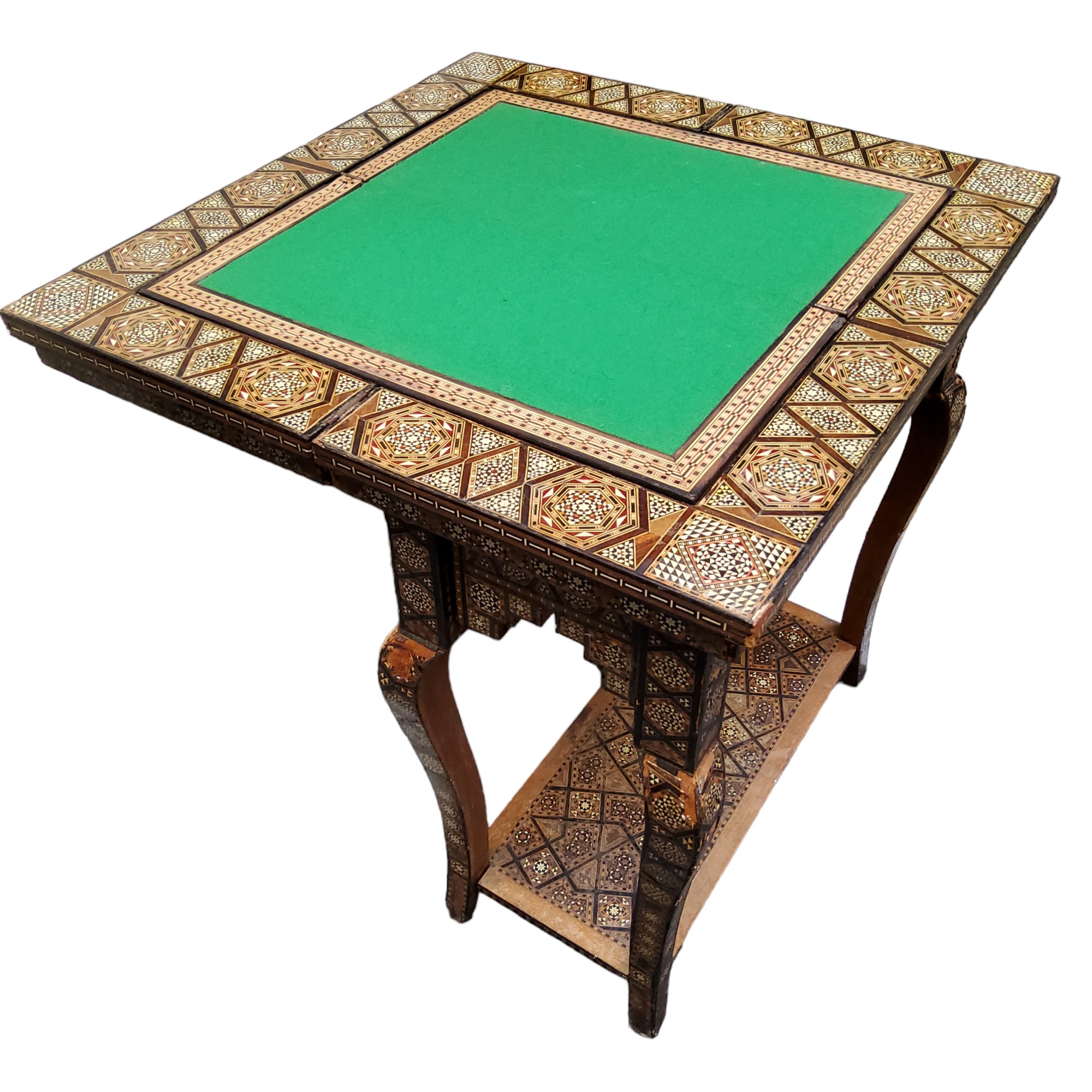 A 19th century Anglo Indian games compendium, the folding vizagapatam/micromosaic inset table - Image 4 of 7