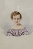 English School, 19th century, a portrait miniature, William Colley, Born 22 Oct 1837, watercolour,