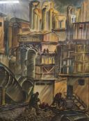 Valentine G Taranenko (1933 - 1992), Locomotive Plant Series,  watercolour, 101cm x 72cm