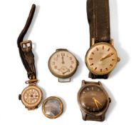 A Smiths Empire wristwatch, black face; a Spendid antimagnetic superflat wristwatch;  etc