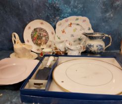 A Royal Doulton Bunnykins Choir Singer;  Foley China nursery plate;  Royal Worcester Vicroy cake