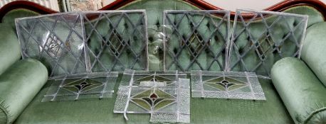 Salvage - various Art Deco stained glass window panels