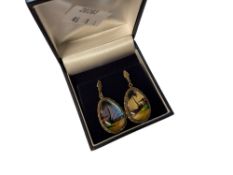 A silver butterfly wing  earrings, marked T.L.M. Sterling, England, cased