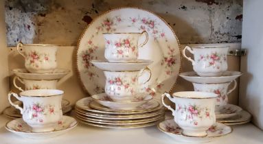 A Paragon Victoriana Rose tea service, for twelve, printed marks