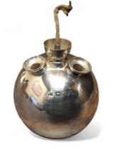 A Victorian globular scent burner, with central wick, 9cm high, William Hutton & Sons (Edward