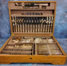 A canteen of Mappin and Webb flatware, for eight, comprising three piece carving set, soup spoons,