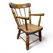 A 19th century beech child's elbow chair, c.1880