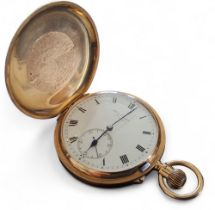 A J W Benson 18ctct gold full hunter keyless lever pocket watch, signed movement 'The Field' W