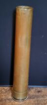 A very large brass naval artillery shell case 78cm high, 12cm diam