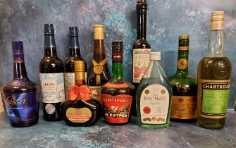 Wine and Spirits -  Waitrose Cream Rich Sherry (2);  De Kuper Cherry Brandy;  Cusenier Peach Brandy;