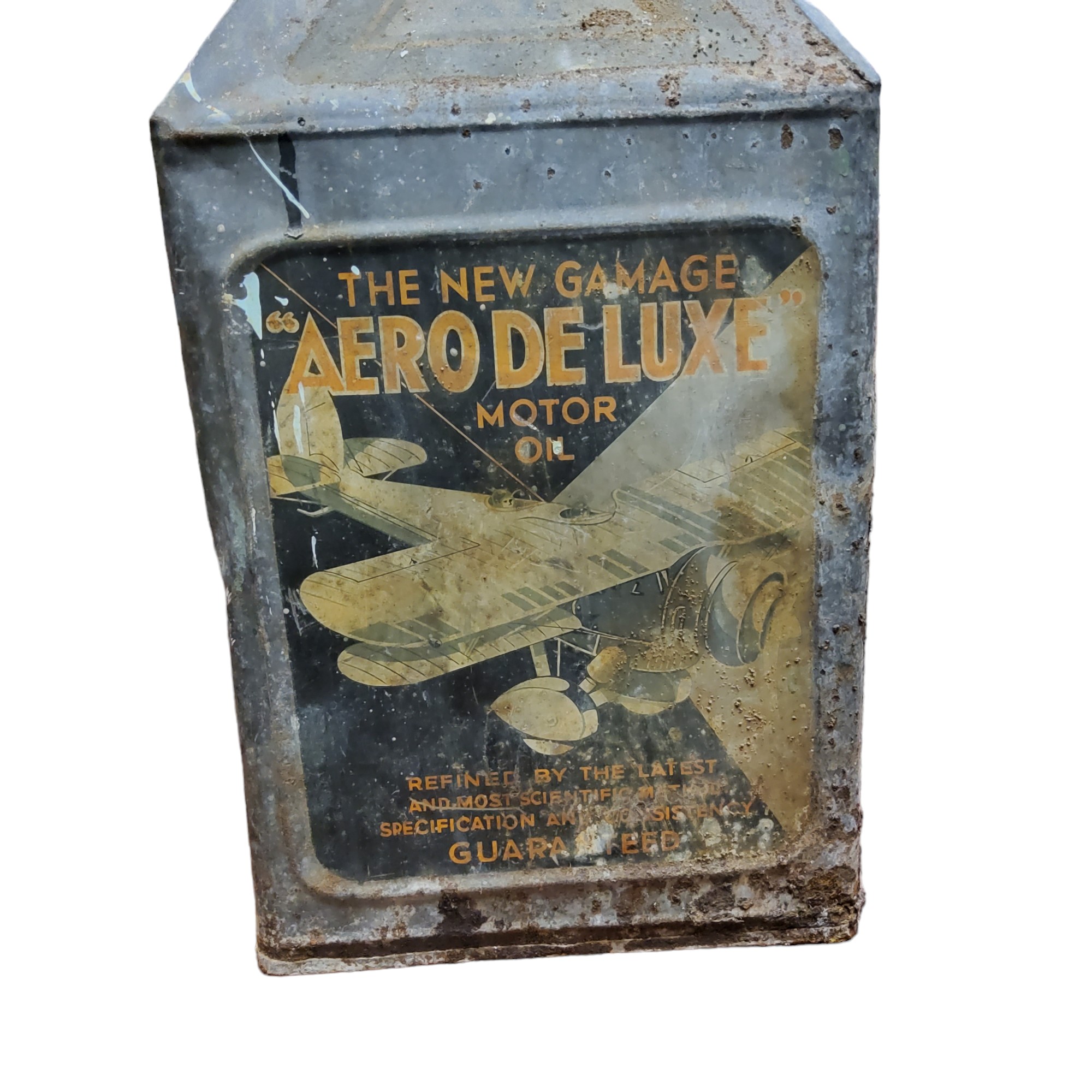 Advertisement & Automobilia - An Aero De Luxe Motor Oil five gallon pictorial pyramid fuel can - Image 3 of 3