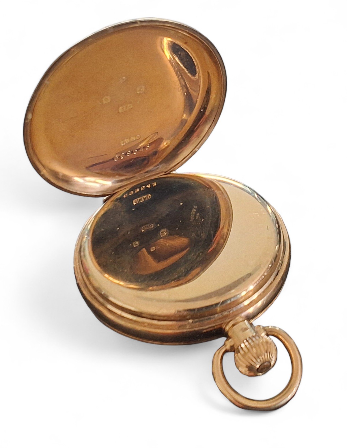 A J W Benson 9ct gold open faced pocket watch awarded and engraved to rear 'Thos. Evans by the Sun - Image 3 of 4