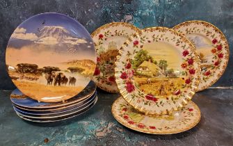 A set of four Royal Albert "Four Season" collectors plates, original artwork by F F Errill,  20cm