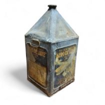 Advertisement & Automobilia - An Aero De Luxe Motor Oil five gallon pictorial pyramid fuel can